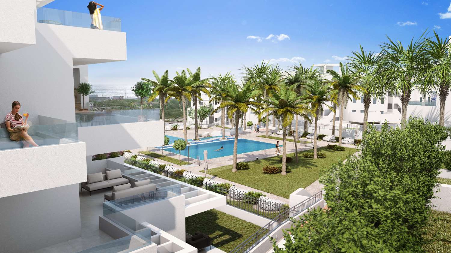 Flow into the spacious terraces. Modern. Private pools up to 19 meters. New.
