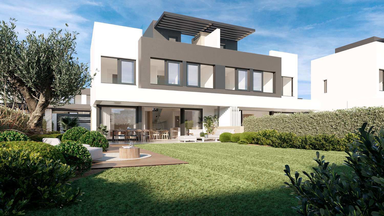 شعور رومانسي! منزل بناء جديد مع سطح مفتوح وسرداب بسعر 714000 يورو. تدفئة تحت البلاط.