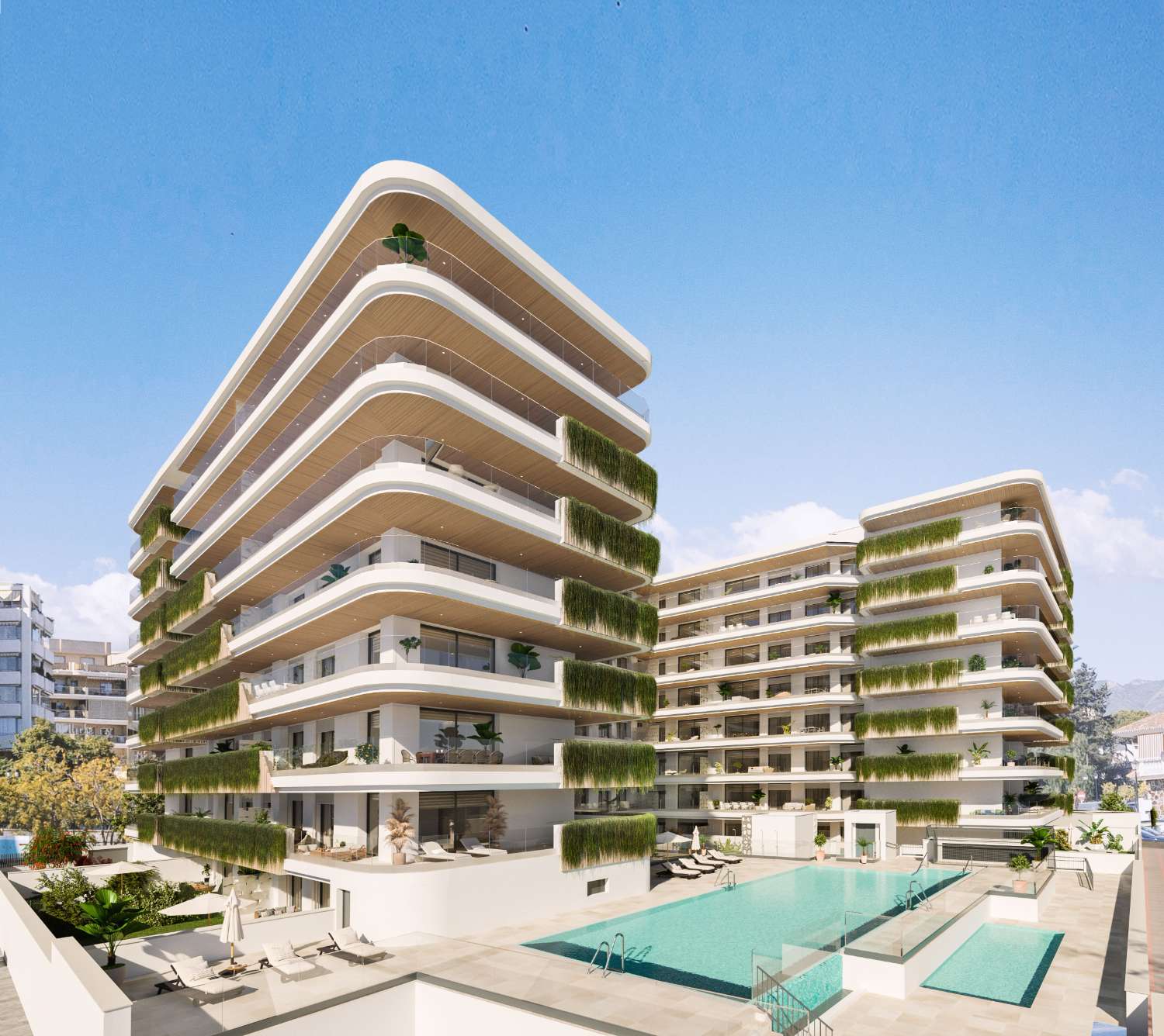 In vendita, appartamento con giardino a Fuengirola, Malaga. A soli 100 metri a piedi dal mare.  Consegna ad aprile 2024.