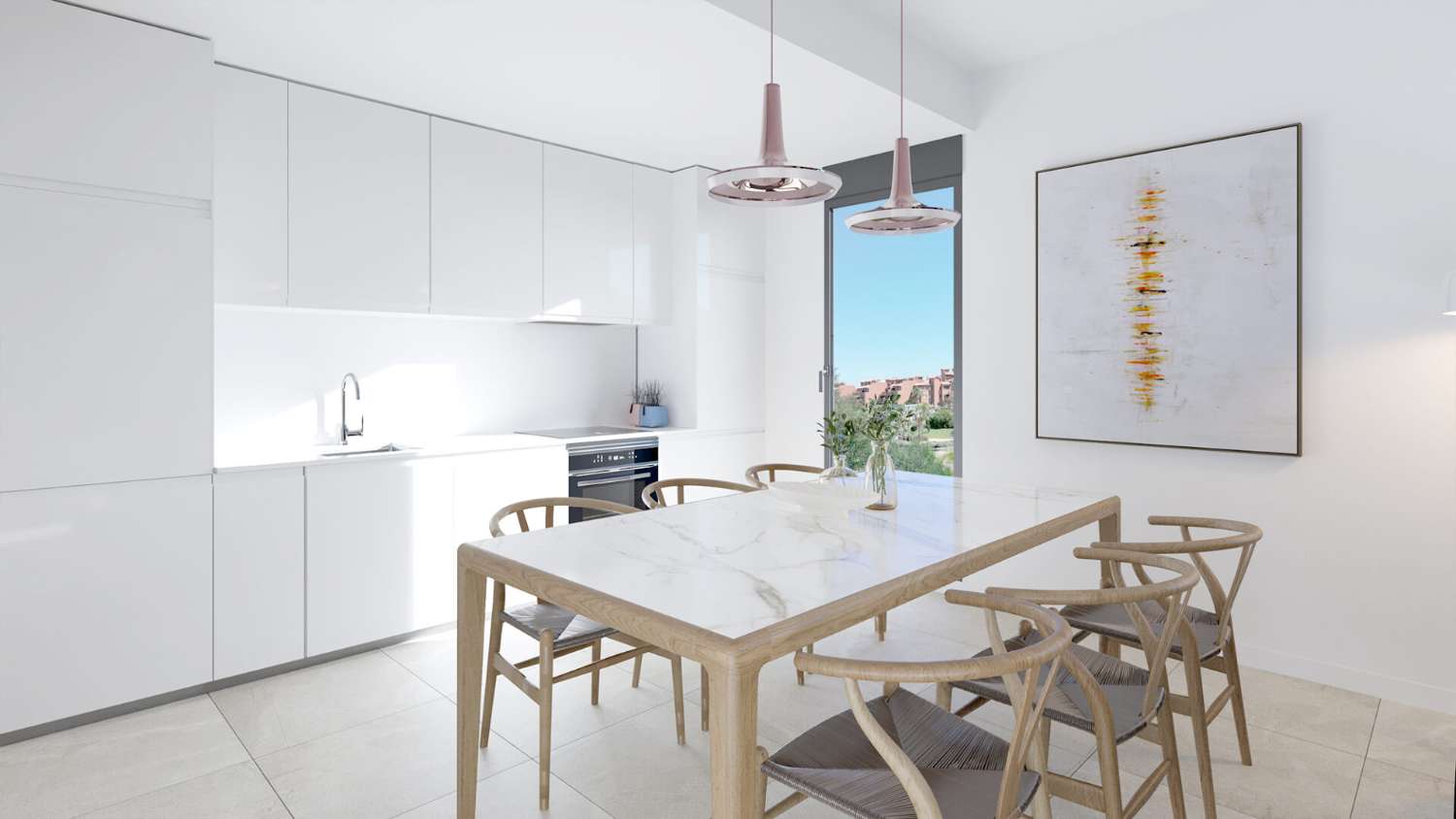 Neuentwicklung . Immobilien zum Verkauf ab 230.000 € in Estepona. Wohnung mit Garten und erstem Stock.