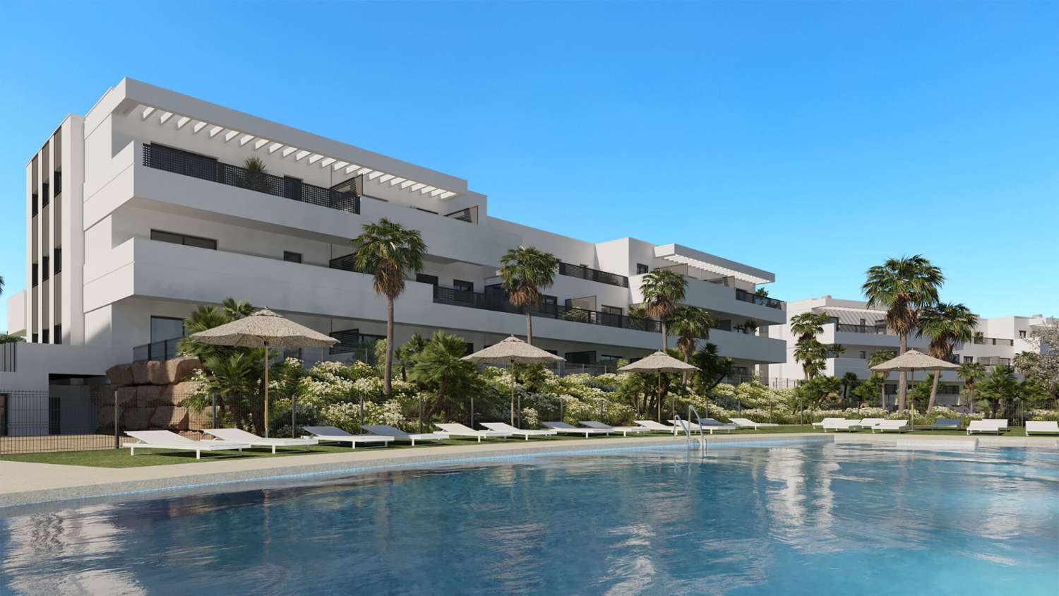 New development . Properties for sale from €230,000 in Estepona. Apartment with garden and first floor.