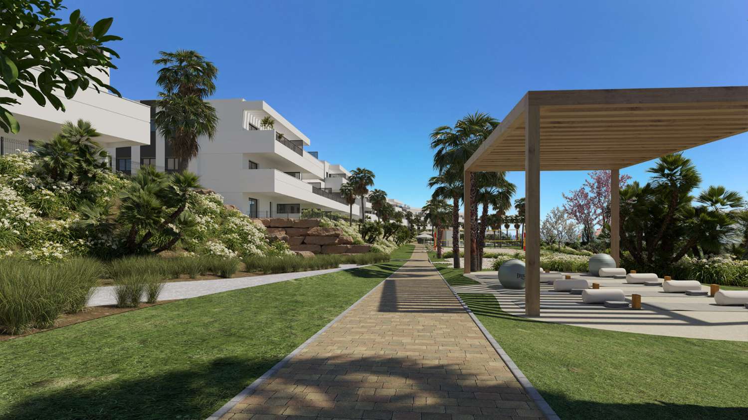 Ny utveckling. Fastigheter till salu från 230 000 € i Estepona. Lägenhet med trädgård och första våningen.