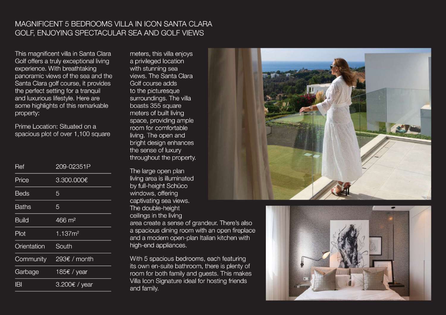 Magnificent 5 bedrooms villa in ICON Santa Clara Golf, enjoying spectacular sea and golf views.