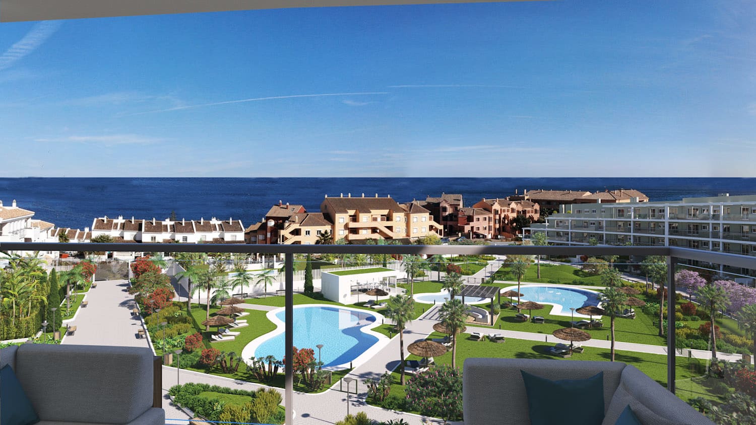 Na prodej u moře v Manilvě! Od 244.000€ Apartmány se 2 a 3 ložnicemi. 3 minuty od pláže.