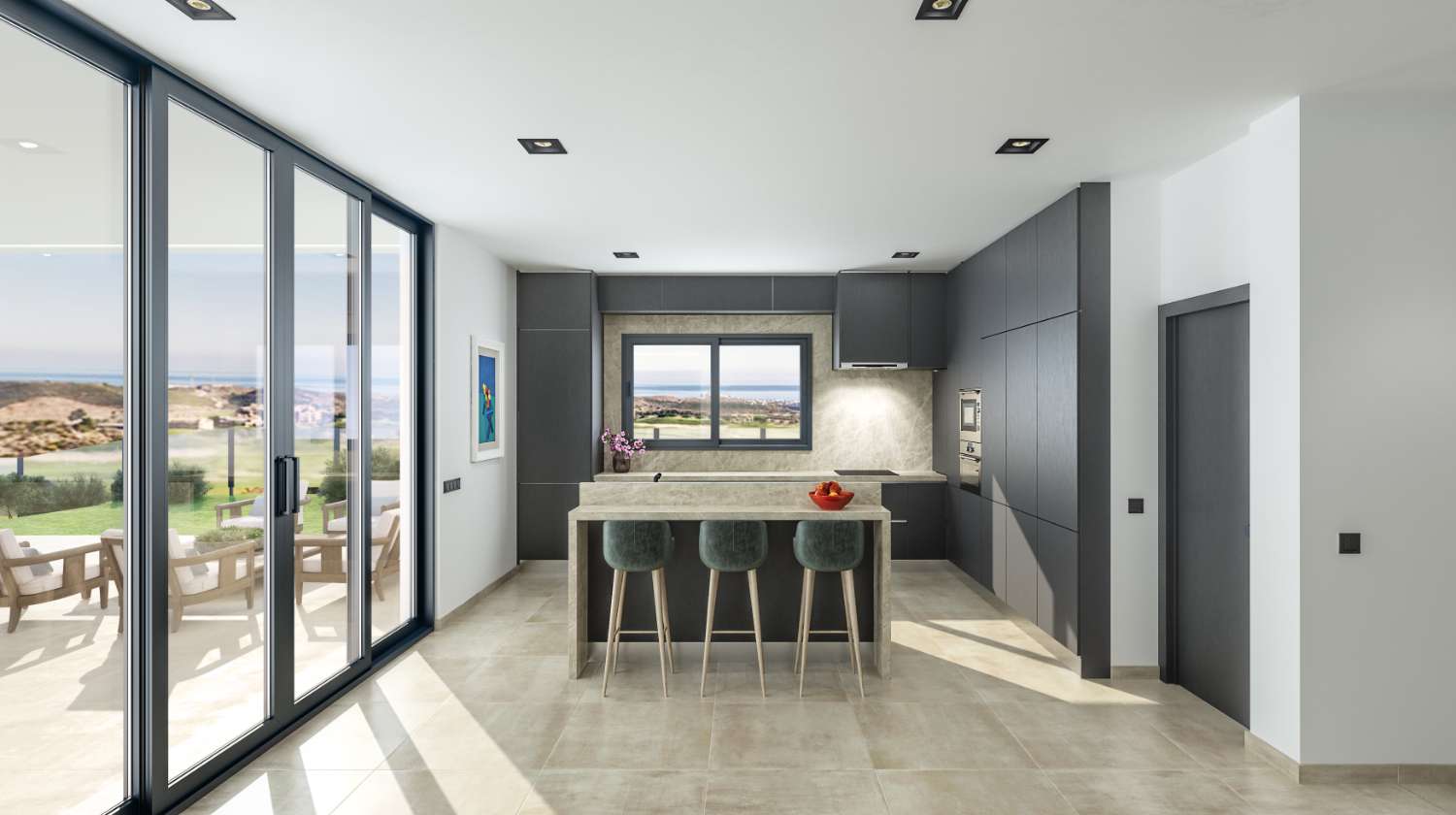 待售。新高尔夫别墅,位于米哈斯。电梯预装。高尔夫球场和大海的全景。