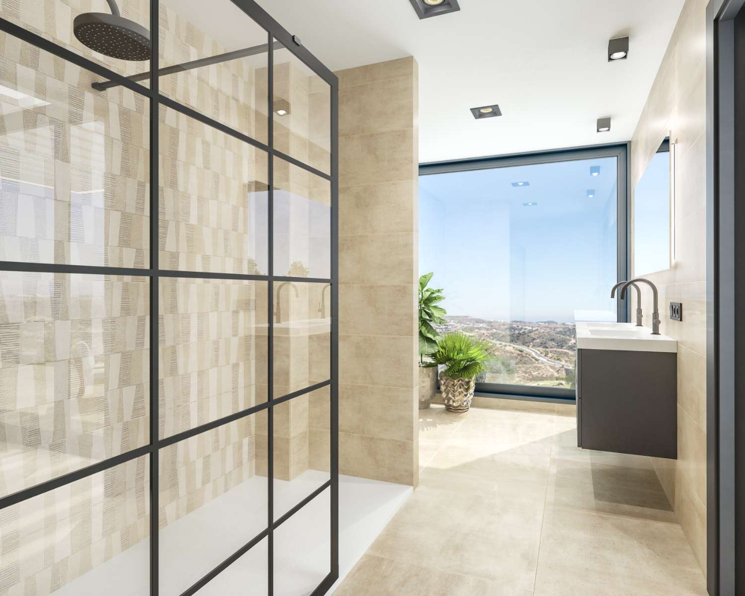 待售。新高尔夫别墅,位于米哈斯。电梯预装。高尔夫球场和大海的全景。