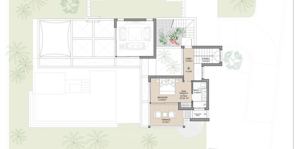 3 sovrum, två designförslag för projektet, byggt 235 m2. Tomt 500 m2, hållbara energi hem.