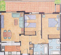 Steps from the beach and all kinds of services and entertainment. Fifth floor 2 bedrooms. Puerto Banus