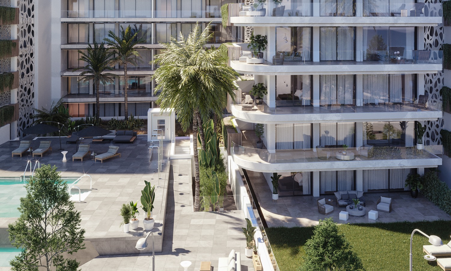 116 nádherné apartmány a luxusní penthouses s garáží na 100 metrů od moře.