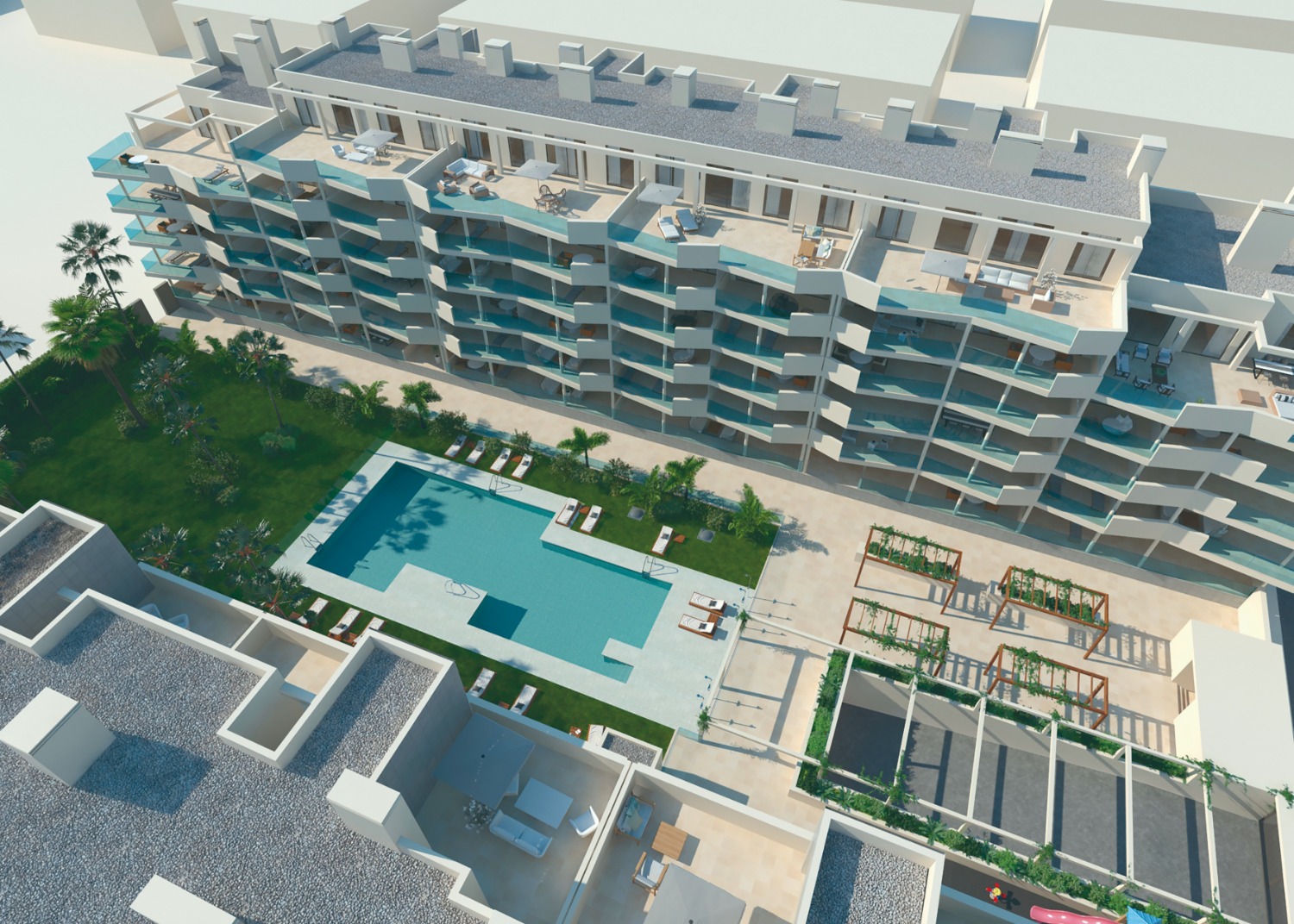 New build 2 and 3 bedroom apartments. Sales price from €352.600, with garage and storage rooms. Mijas Costa.