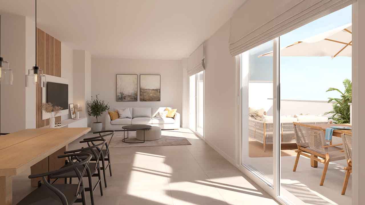 Integration of modern and functional Contemporary architecture. Three Bedrooms from €288,200 to €394,700.
