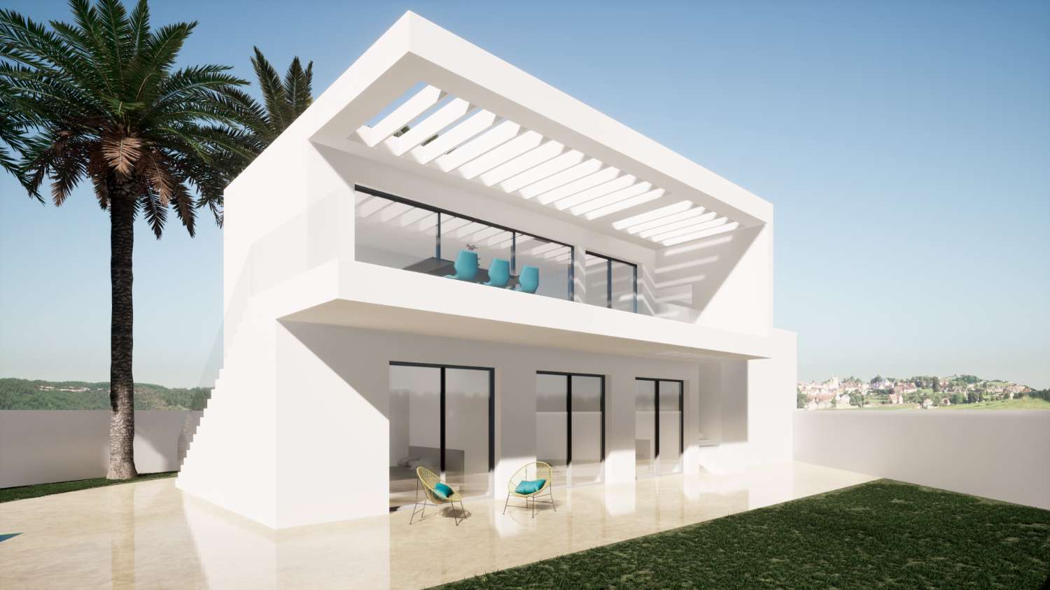 Contemporary with sea views. Floor to ceiling windows and Walking distance to the Clubhouses!