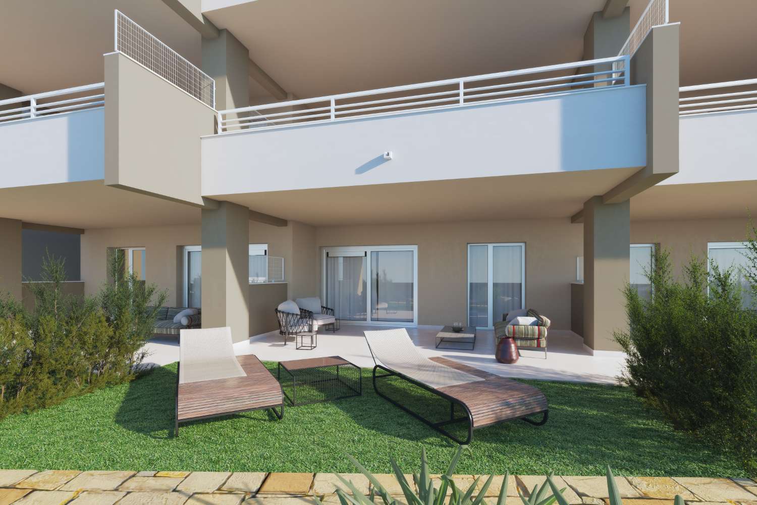 For sale. Apartments with garden and penthouses. Price from 375.000€. New development in Estepona.