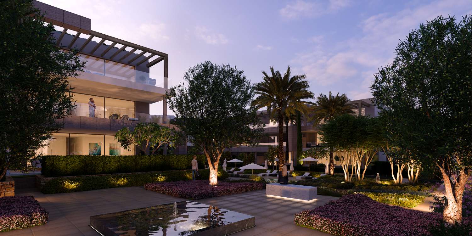Til salgs, leilighet i New Golden Mile, Estepona. Moderne design innendørs-utendørs levende livsstil.