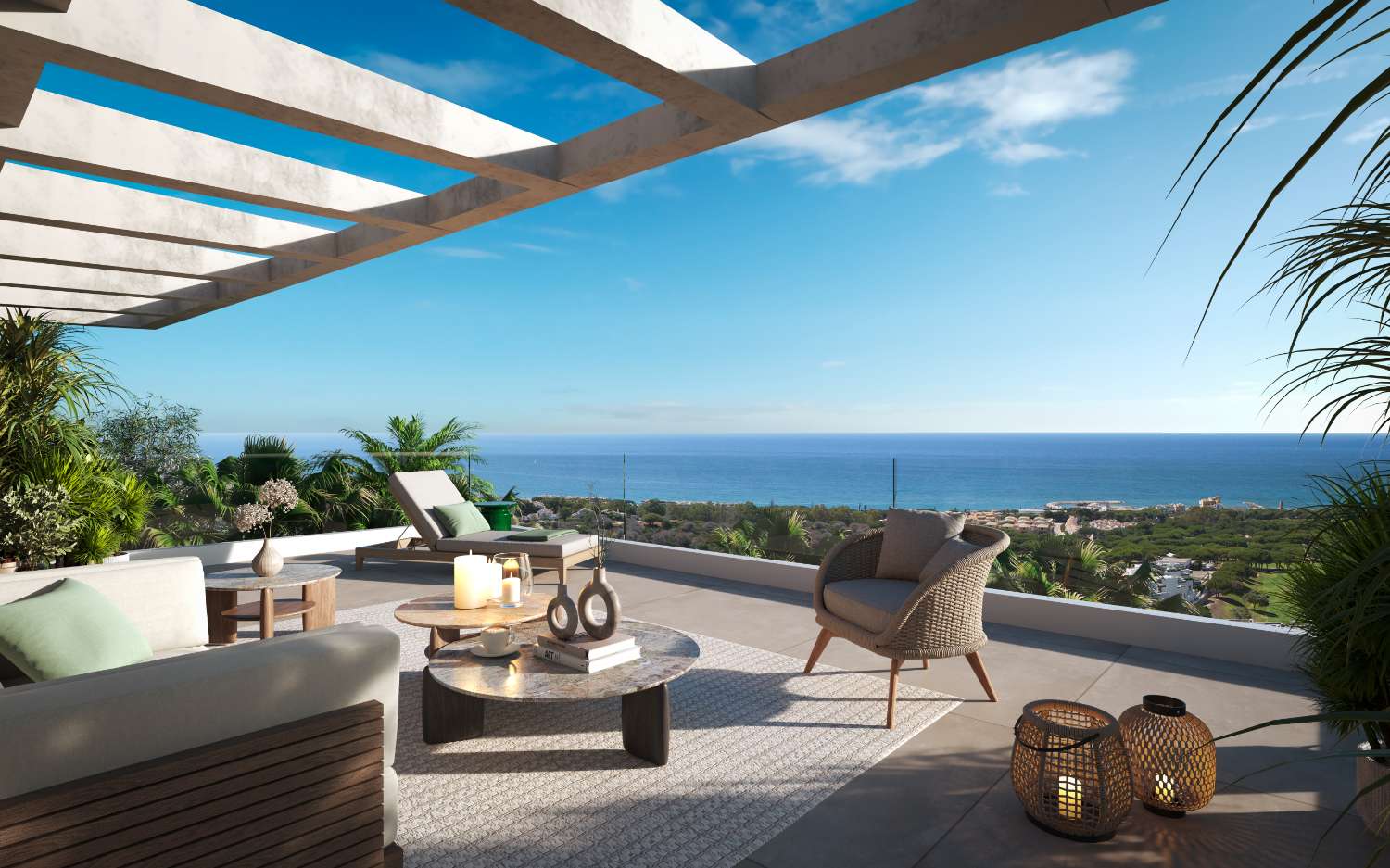 For sale, New Build Apartments, from €1,250.00. Private pool and Sea views. Cabopino, Marbella.