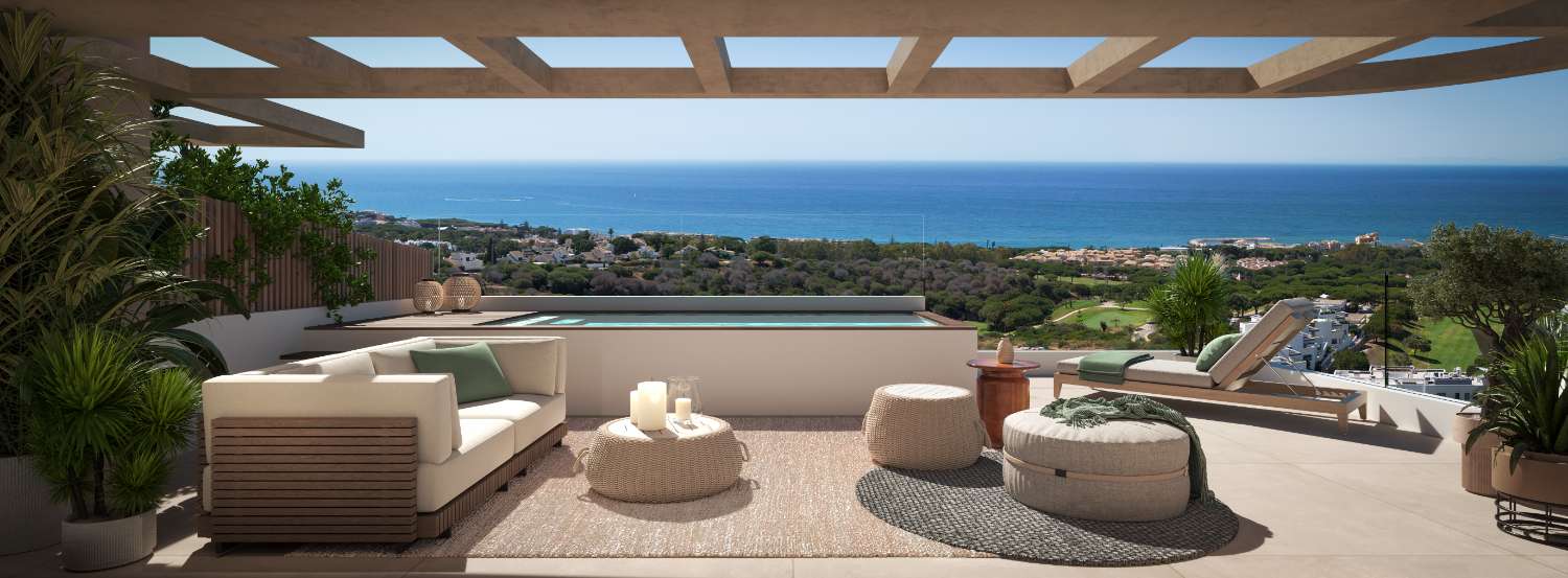 For sale, New Build Apartments, from €1,250.00. Private pool and Sea views. Cabopino, Marbella.