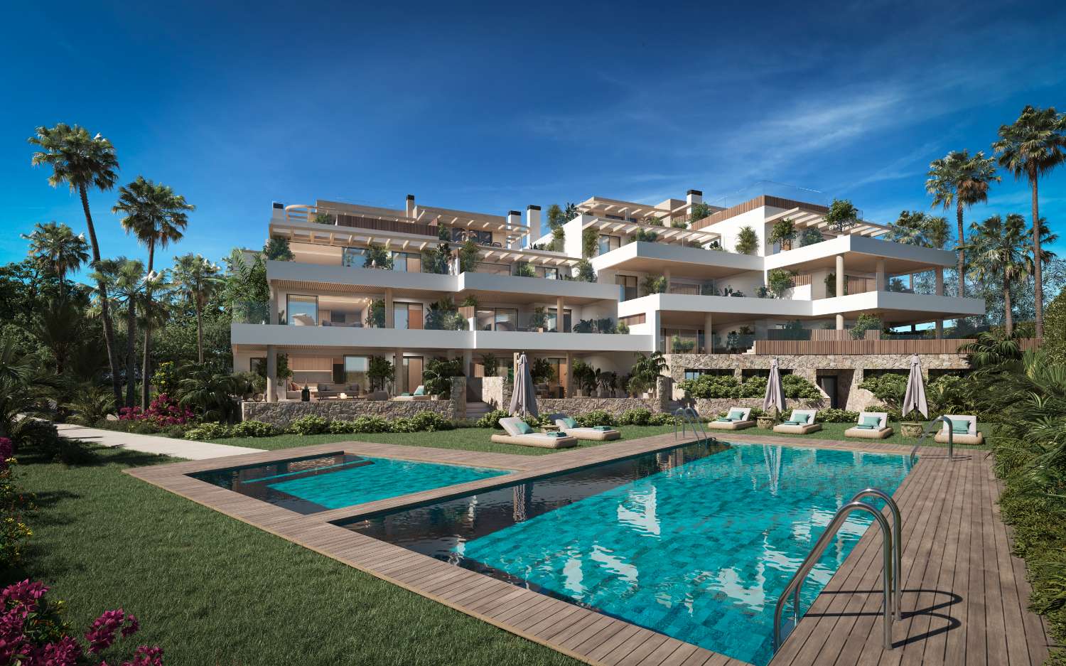 For sale, New Build Apartments, from €1,250.00. Private pool and Sea views. Cabopino, Marbella.