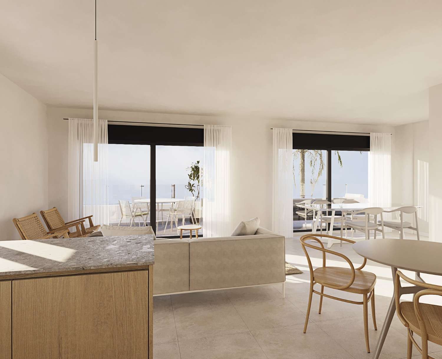 For sale. New build duplex Penthouses and ground floor with garden. Prices from €370.000. Casares Golf.