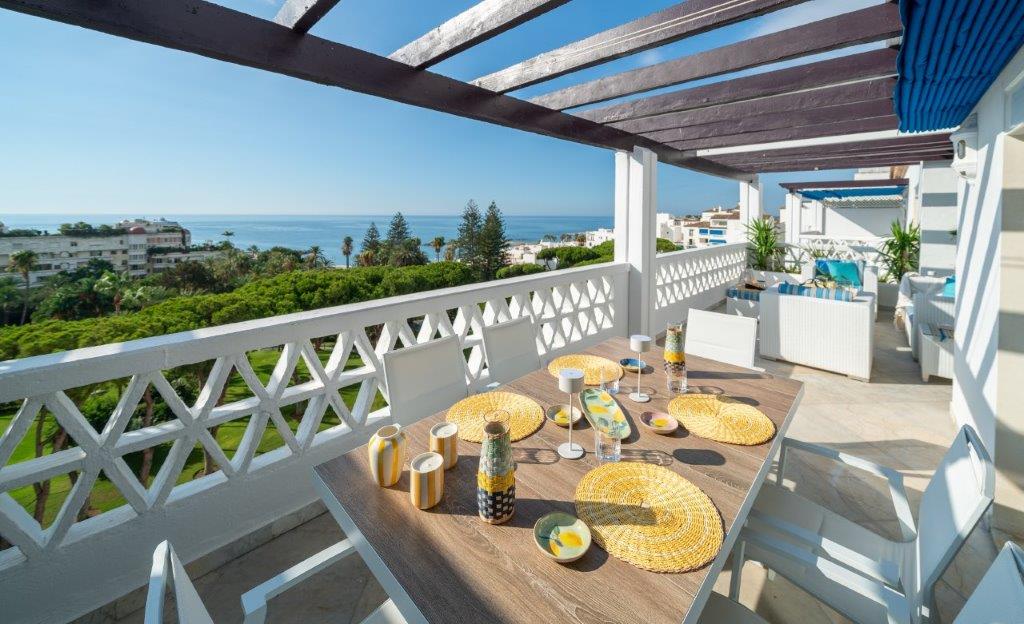 For Rent, Duplex Penthouse with Panoramic Sea views. Puerto Banus. Marbella.