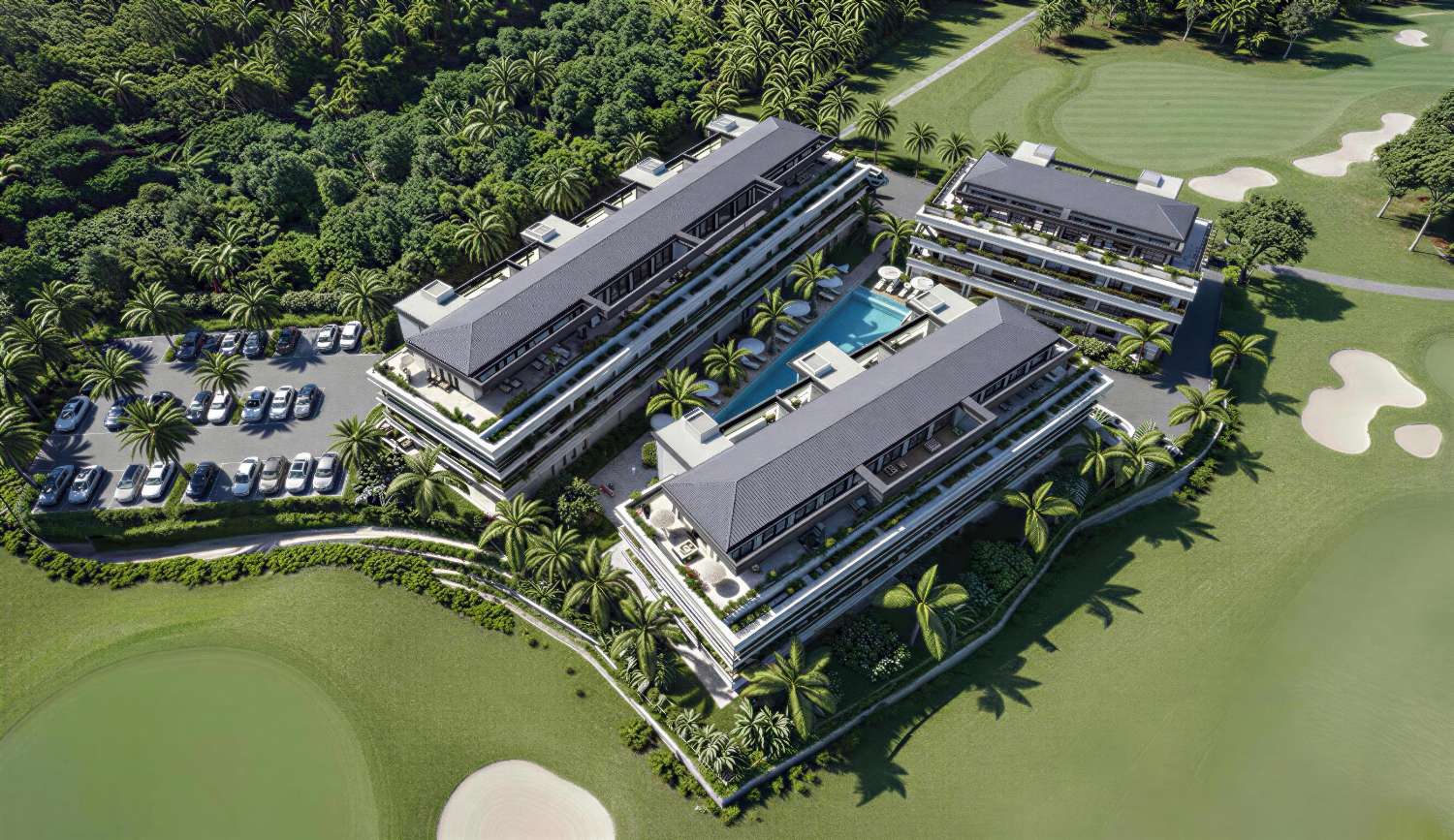 On the front-line Golf. New development with 63 stylish apartments. Price Start from €499.000. Mijas.