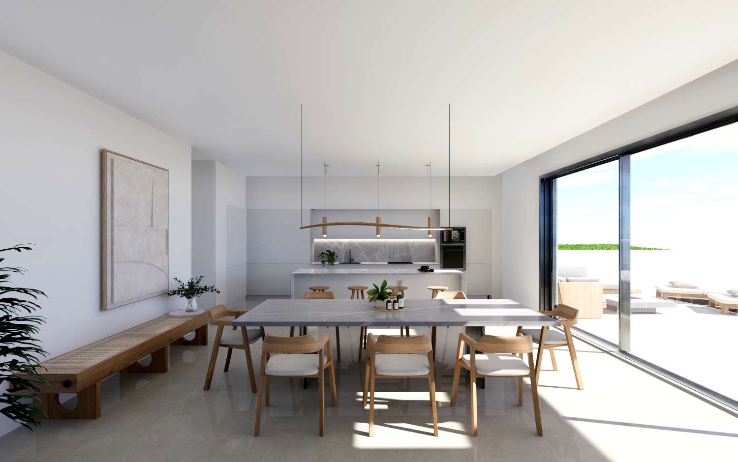 交钥匙项目。现代设计和建筑别墅出售，拥有全景海景。卡萨雷斯。